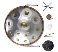 Handpan Drum Con Protección De Borde De Ratán Para Familiares Y Amigos For Meditation And Relaxation, Handpan 22 Pulgadas 9/10/12 Notas Tambor De Acero(Golden eye,12 Notes (440Hz))