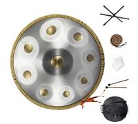 Handpan Drum Con Protección De Borde De Ratán Para Familiares Y Amigos For Meditation And Relaxation, Handpan 22 Pulgadas 9/10/12 Notas Tambor De Acero(Golden eye,9 Notes (432Hz))