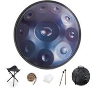 Handpan Drum D-Moll 9/10/12 Tonos 22 pulgadas Acero Handpan Drum Harmonic Percussion - Sanación de sonido, meditación, yoga - Oro