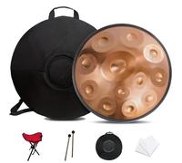 Handpan Drum De 22 Pulgadas, Instrumentos De Percusión Handpan De Acero De 432 Hz/440 Hz, Tambor de mano de armonía De 9/10/12 Notas, Para Educación Musical(C,10 notes(432Hz))