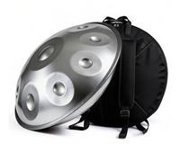 Handpan Drum de Acero D Minor Handpan Instrumento Musical 9 10 12 Notas Afinado 432Hz 440Hz para Meditación Yoga Música y Práctica Sonora para Terapia Relajante(Silver,440HZ/9 Note)