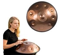 Handpan Drum de Acero D Minor Instrumento Handpan 9 10 12 Notas 432Hz 440Hz Para Música Meditación Yoga y Terapia Sonora para Adultos y Práctica Musical Profesional(Oro,440HZ/9 Note)