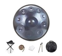 Handpan Drum en D menor 9/10/12 Notas 22 pulgadas 432HZ/440HZ Handpan Drum con bolsa suave, mazos, soporte for tambor Handpan, paño de limpieza for curación de sonido, meditación personal y yoga (azul