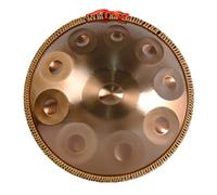 Handpan Drum Gold Steel Tongue Drum con protección de borde de ratán para familiares y amigos, 22 pulgadas Handpan Instrument Hand Drum,10notes