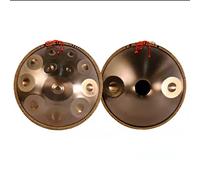 Handpan Drum Gold Steel Tongue Drum con protección de borde de ratán para familiares y amigos Regalo, 22 pulgadas Handpan Instrument Hand Drum,14notes