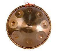 Handpan Drum Gold Steel Tongue Drum con protección de borde de ratán para familiares y amigos Regalo de vacaciones, 22 pulgadas Handpan Instrument Hand Drum,9notes