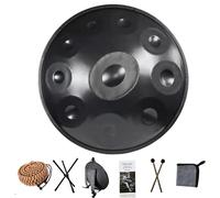 Handpan Drum Hand Pan 9/10/12 Notas Instrumento de percusión Profesional Handpan de Acero para Meditación Yoga Zen (Black, 10 Notes)