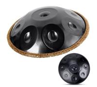 Handpan Drum Hand Pande 10 tonos de acero de 58cm Instrumento de percusión Profesional, Tambor de Lengua 432Hz/440Hz Regalo De Instrumento(Negro,432Hz)