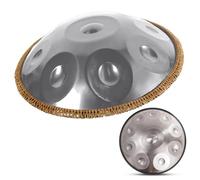 Handpan Drum Hand Pande 10 tonos de acero de 58cm Instrumento de percusión Profesional, Tambor de Lengua 432Hz/440Hz Regalo De Instrumento(Silver,440Hz)