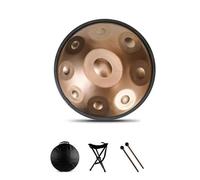 Handpan Drum - Handpan Drums Sets, 18 Pulgadas, Sol Menor, 9 Notas, 440 Hz, Tambor De Mano De Acero Inoxidable for Adultos, for Educación Musical, Reuniones Y Presentaciones(Gold)