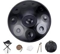 Handpan Drum Instrumentos De Percusión, 9/10/12 Tambor Handpan De Armonía Profesional De Tres Tonos, Tambor Handpan D Menor 440 Hz Adecuado for Musicoterapia Meditación Yoga (Color : Black, Size : 1