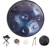 Handpan Drum Instrumentos De Percusión, 9/10/12 Tambor Handpan De Armonía Profesional De Tres Tonos, Tambor Handpan D Menor 440 Hz Adecuado for Musicoterapia Meditación Yoga (Color : Blue, Size : 10