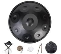 Handpan Drum Instrumentos De Percusión, 9/10/12 Tambor Handpan De Armonía Profesional De Tres Tonos, Tambor Handpan D Menor 440 Hz Adecuado for Musicoterapia Meditación Yoga (Color : Black, Size : 9