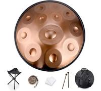 Handpan Drum Instrumentos De Percusión, 9/10/12 Tambor Handpan De Armonía Profesional De Tres Tonos, Tambor Handpan D Menor 440 Hz Adecuado for Musicoterapia Meditación Yoga (Color : Brass, Size : 1