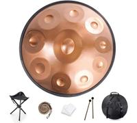 Handpan Drum Instrumentos De Percusión, 9/10/12 Tambor Handpan De Armonía Profesional De Tres Tonos, Tambor Handpan D Menor 440 Hz Adecuado for Musicoterapia Meditación Yoga (Color : Brass, Size : 1