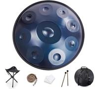 Handpan Drum Instrumentos De Percusión, 9/10/12 Tambor Handpan De Armonía Profesional De Tres Tonos, Tambor Handpan D Menor 440 Hz Adecuado for Musicoterapia Meditación Yoga (Color : Blue, Size : 9