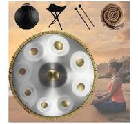 Handpan Drum Para Acampar, Meditar O Hacer Yoga, Juego De Tambores Handpan De Acero Para Adultos De 432 Hz/440 Hz Para Meditación Yoga Zen(Golden eye,9 Notes (432Hz))