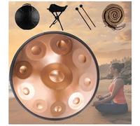 Handpan Drum Para Acampar, Meditar O Hacer Yoga, Juego De Tambores Handpan De Acero Para Adultos De 432 Hz/440 Hz Para Meditación Yoga Zen(Gold,10 Notes (432Hz))
