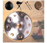Handpan Drum Para Acampar, Meditar O Hacer Yoga, Juego De Tambores Handpan De Acero Para Adultos De 432 Hz/440 Hz Para Meditación Yoga Zen(Golden eye,10 Notes (432Hz))