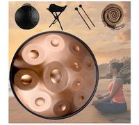 Handpan Drum Para Acampar, Meditar O Hacer Yoga, Juego De Tambores Handpan De Acero Para Adultos De 432 Hz/440 Hz Para Meditación Yoga Zen(Gold,12 Notes (432Hz))