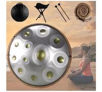 Handpan Drum Para Acampar, Meditar O Hacer Yoga, Juego De Tambores Handpan De Acero Para Adultos De 432 Hz/440 Hz Para Meditación Yoga Zen(Golden eye,12 Notes (440Hz))