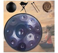 Handpan Drum Para Acampar, Meditar O Hacer Yoga, Juego De Tambores Handpan De Acero Para Adultos De 432 Hz/440 Hz Para Meditación Yoga Zen(Blue,12 Notes (432Hz))