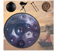 Handpan Drum Para Acampar, Meditar O Hacer Yoga, Juego De Tambores Handpan De Acero Para Adultos De 432 Hz/440 Hz Para Meditación Yoga Zen(Blue,10 Notes (432Hz))