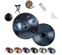 Handpan Drum Profesional Hand pan en re menor 12 Notas 440 Hz Handpan 55cm Handpan Music drum Resonancia Cómoda Ideal para Principiantes en Sanación con Sonido, Meditación(Blue,432hz 12 Notes)