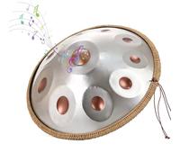 Handpan Drum Steel Tongue Drum De Acero De 9/10/12 Notas, Tambor Armónico De 440 Hz/432 Hz, Instrumento De Percusión Handpan En Re Menor, Percusión Armónica Para Principiantes Y Profesionales(Goldeney