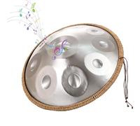 Handpan Drum Steel Tongue Drum De Acero De 9/10/12 Notas, Tambor Armónico De 440 Hz/432 Hz, Instrumento De Percusión Handpan En Re Menor, Percusión Armónica Para Principiantes Y Profesionales(Silver,1