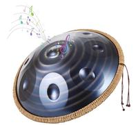 Handpan Drum Steel Tongue Drum De Acero De 9/10/12 Notas, Tambor Armónico De 440 Hz/432 Hz, Instrumento De Percusión Handpan En Re Menor, Percusión Armónica Para Principiantes Y Profesionales(Dark,9 N