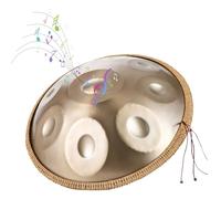 Handpan Drum Steel Tongue Drum De Acero De 9/10/12 Notas, Tambor Armónico De 440 Hz/432 Hz, Instrumento De Percusión Handpan En Re Menor, Percusión Armónica Para Principiantes Y Profesionales(Gold,9 N