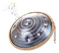 Handpan Drum Steel Tongue Drum De Acero De 9/10/12 Notas, Tambor Armónico De 440 Hz/432 Hz, Instrumento De Percusión Handpan En Re Menor, Percusión Armónica Para Principiantes Y Profesionales(Dark,10