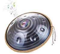 Handpan Drum Steel Tongue Drum De Acero De 9/10/12 Notas, Tambor Armónico De 440 Hz/432 Hz, Instrumento De Percusión Handpan En Re Menor, Percusión Armónica Para Principiantes Y Profesionales(Dark,12