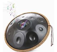 Handpan Drum Steel Tongue Drum De Acero De 9/10/12 Notas, Tambor Armónico De 440 Hz/432 Hz, Instrumento De Percusión Handpan En Re Menor, Percusión Armónica Para Principiantes Y Profesionales(Black,12