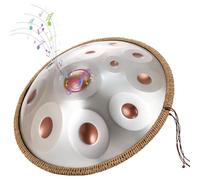 Handpan Drum Steel Tongue Drum De Acero De 9/10/12 Notas, Tambor Armónico De 440 Hz/432 Hz, Instrumento De Percusión Handpan En Re Menor, Percusión Armónica Para Principiantes Y Profesionales(Goldeney