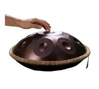 Handpan Drum Tambor de Acero de 56 cm en D menor con 9/10/12 Notas 432Hz/440Hz, Percusión Hand Tuning, con Funda Protectora, Soporte y Mazos para Meditación Profunda(Purplish-red,440Hz/10Note)