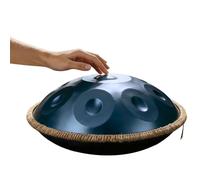 Handpan Drum Tambor de Acero de 56 cm en D menor con 9/10/12 Notas 432Hz/440Hz, Percusión Hand Tuning, con Funda Protectora, Soporte y Mazos para Meditación Profunda(Azul,440Hz/9Note)