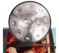 Handpan Drum - Tambor De Lengua De Acero En Re Menor, 22 Pulgadas 9/10/12 Notas Percusión De Tambor Handpan, 432 Hz/440 Hz Tambor Handpan Para Adultos(Silver-12Notes,432Hz)