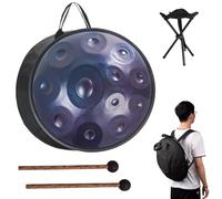 Handpan Drum Tambor De Mano De Acero De 432 Hz/440 Hz Para Adultos, 22 Pulgadas, 9/10/12 Notas, Instrumento De Percusión Con Bolsa Blanda Para Pan, Mazos Y Soporte(Blue,12 Notes (432Hz))