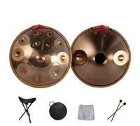 Handpan Drum - Tambor De Mano - Steel Hand Drums, Instrumento De Percusión De Tambor Handpan De 22 Pulgadas Tambor De Mano De Acero - Tambor De Mano En Re Menor Kurdo, Tambores Handpan 440 Hz(Gold,9No