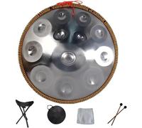 Handpan Drum ument, Handpan en re menor 9 10 12 14 notas Tambor de mano de acero de 22 pulgadas con bolsa de mano suave, 2 mazos de mano, soporte, percusión para curación de sonido, Medi per