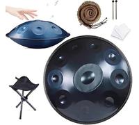 Handpan Drums D Minor Kurd 9/10/12 Note Instrumento de percusión tambor acero for interpretación profesional, 432 hz/440 hz, negro - 12 notas, 440(Blue - 12 Notes)