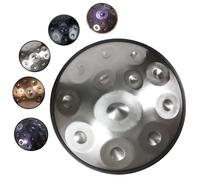 Handpan Drums de 432Hz/440Hz, 12 Notas Percusión de Tambor Handpan para Sanación con Sonido, Yoga, Steel Tongue Drum Con Trípode, Handpan De Acero(Silver,440Hz)