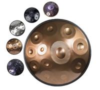 Handpan Drums de 432Hz/440Hz, 12 Notas Percusión de Tambor Handpan para Sanación con Sonido, Yoga, Steel Tongue Drum Con Trípode, Handpan De Acero(Gold,432Hz)