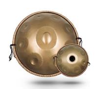 Handpan Drums Sets D Minor 17 Notas 22 pulgadas Tambor de mano de acero con bolsa de mano suave, 2 mazos de handpan, soporte de handpan (oro, 440HZ/432HZ)