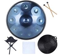 Handpan En Re Menor De 10 Notas, Tambor De Mano De Acero De 22 Pulgadas, Con Bolsa De Mano Blanda Hand Pan Steel Drum (22" (56cm), Re Menor De 10 Notas (d3 A Bb CDEFGA) (Color : Blue)