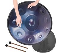 Handpan En Re Menor De 432 Hz/440 Hz｜9/10/12 Notas｜Juego De Handpan Drums De Acero Para Adultos - Con Bolsa De Mano/mazos De Handpan/soporte De Handpan/pegatinas Para Notas/paño De Limpieza(Blue,10 No