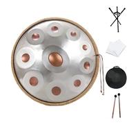 Handpan Handpan 22 pulgadas 10 notas en D menor Kurd 440Hz tambor de mano con soporte instrumento Musical rendimiento profesional