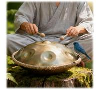 Handpan Instrument 432Hz 9/10/12 Notas 56cm, Tambor De Lengua Principiantes Handpan Drum Adultos Con Bolsillo, Baqueta, Soporte, Para Sanación De Sonido, Meditación, Yoga(Azul,12)